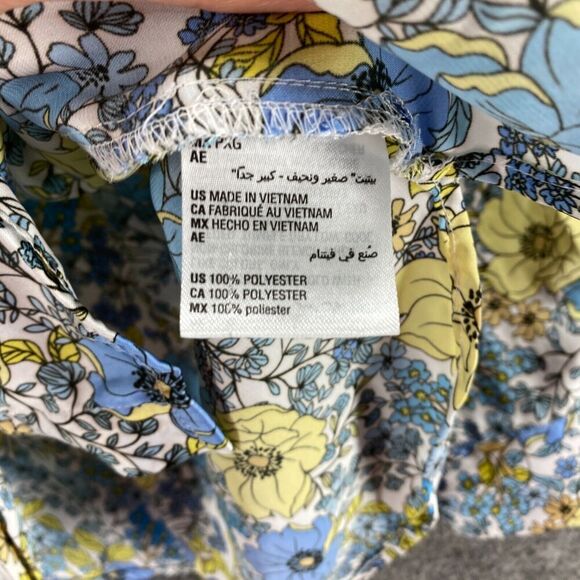 5/$45 INC International Concepts Shirt Women PXL Petite Blue Floral Button Up - Picture 7 of 10